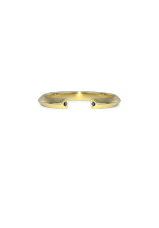 Slice Gold Black Diamond Triangle Ring