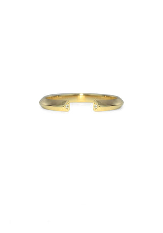 Slice Gold Diamond Triangle Ring