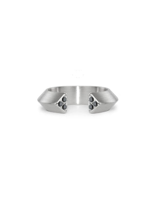 Slice Large Silver Triangle Ring