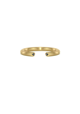 Slice Round Black Diamond Ring