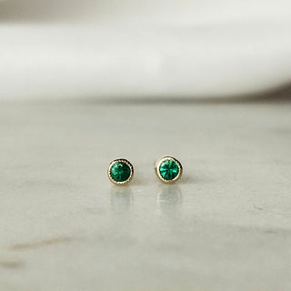 Small Yellow Simplicity Emerald Stud