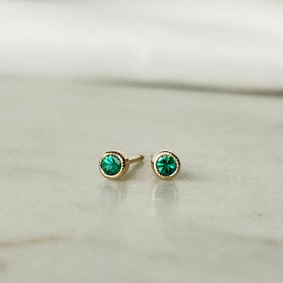 Small Yellow Simplicity Emerald Stud