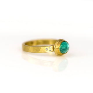 Rosecut Emerald and Diamond Ring