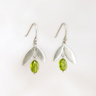 Double Leaf Peridot Earrings