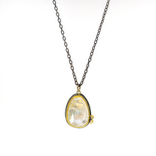 Moonstone Necklace with Diamonds