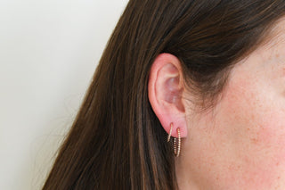 Sterling SIlver Beaded Hoop Earrings - Small