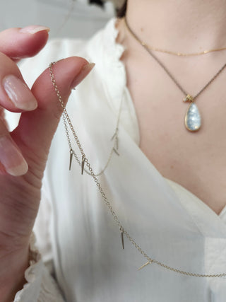Sterling Silver Point Scatter Necklace