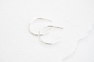 Sterling Silver Smooth Hoop Earrings - Large