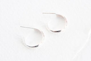 Sterling Silver Thick Hoop Earrings