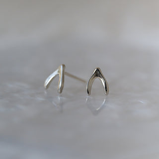 Sterling Silver "Wishbone" Sculpted Studs