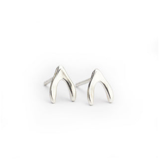 Sterling Silver "Wishbone" Sculpted Studs
