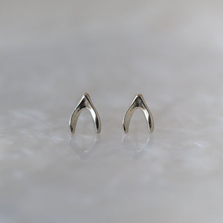 Sterling Silver "Wishbone" Sculpted Studs