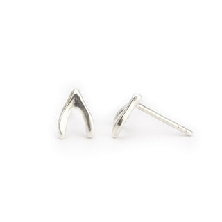 Sterling Silver "Wishbone" Sculpted Studs