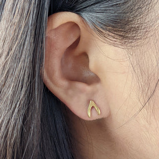 Sterling Silver "Wishbone" Sculpted Studs