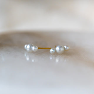 Surge Three Pearl Stud Earrings