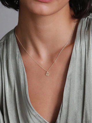 Floral Peace Sign "Faith" Necklace