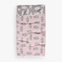 Load image into Gallery viewer, Pokoloko Fish Towel - Blush/Grey