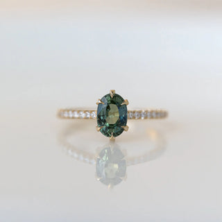 Teal Green Sapphire Ring