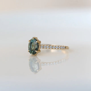Teal Green Sapphire Ring