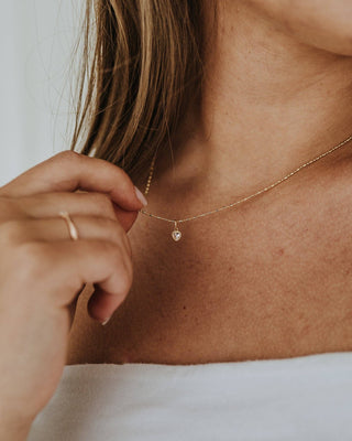 Tiny CZ Heart Necklace