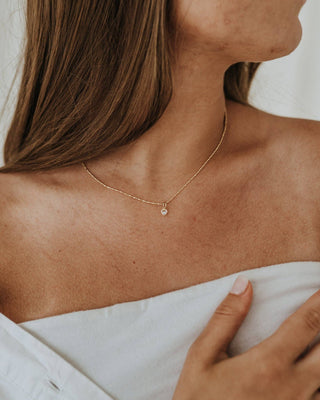 Tiny CZ Heart Necklace