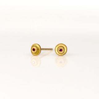 Tiny Ruby Stud Earrings