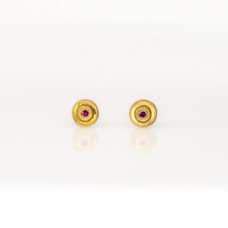 Tiny Ruby Stud Earrings