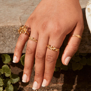 Tiny Sprouting Rosette Ring
