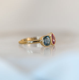 Toi Et Moi Blue and Pink Sapphire Ring