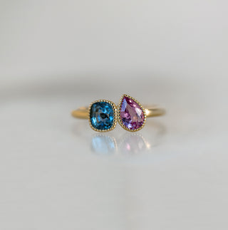 Toi Et Moi Blue and Pink Sapphire Ring