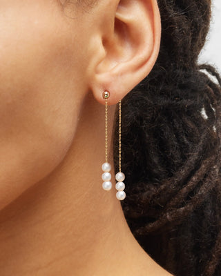 Triple Baby Pearl Jacket Earrings