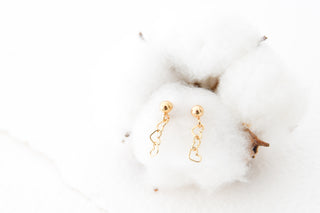Triple Heart Studs- 14K Gold Filled