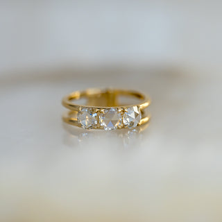Triple Rose Cut Lab Diamond Ring