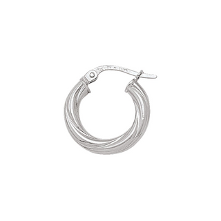 White Gold Twist Hoops