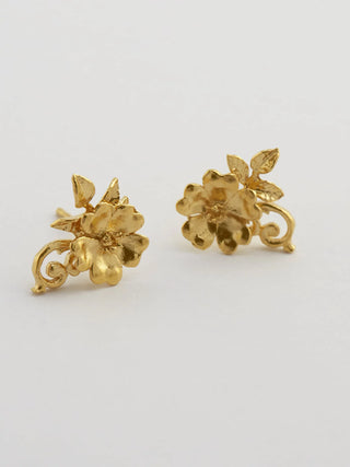 Ornate Rose Stud Earrings