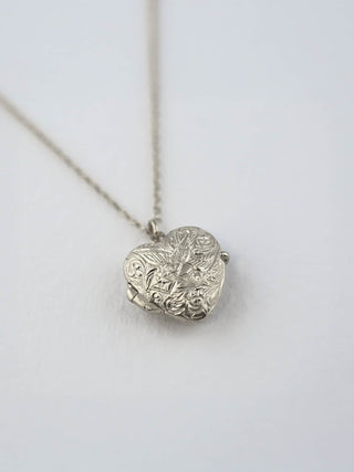 Victorian Keepsake Heart Locket - Silver