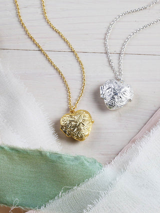 Victorian Keepsake Heart Locket - Silver