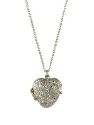 Victorian Keepsake Heart Locket - Silver