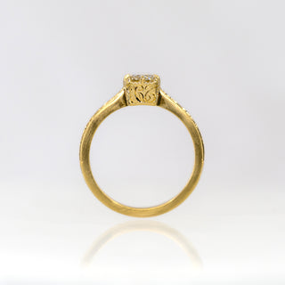 Light Brown Radiant Diamond Etched in Time Ring