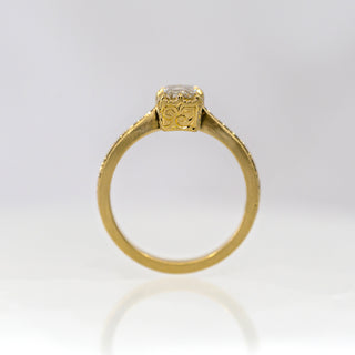 Light Brown Radiant Diamond Etched in Time Ring