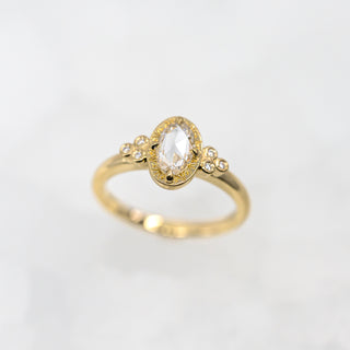 Oval Rose Cut Etched in Time Ring