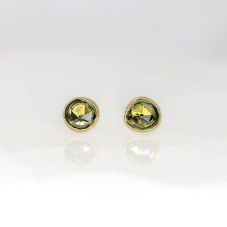 Green Sapphire Stud Earrings