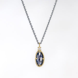 Line Textured Sapphire Necklace