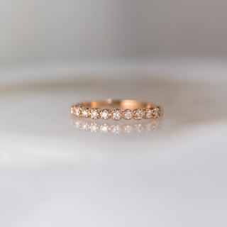 Rose Gold Diamond Beaded Claw Band