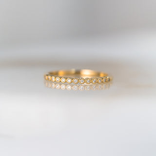 Yellow Gold Diamond Milgrain Band