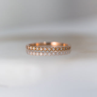 Rose Gold Diamond Milgrain Band