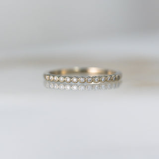 White Gold Diamond Milgrain Band