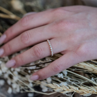 Rose Gold Diamond Beaded Claw Band