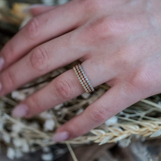 Rose Gold Diamond Milgrain Band