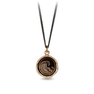 Wave Bronze Talisman Necklace